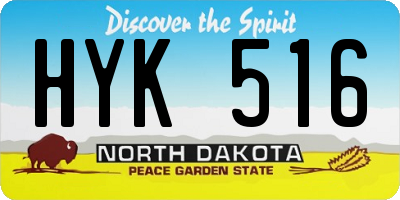 ND license plate HYK516