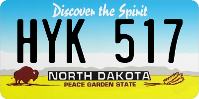 ND license plate HYK517
