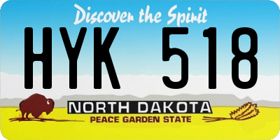 ND license plate HYK518
