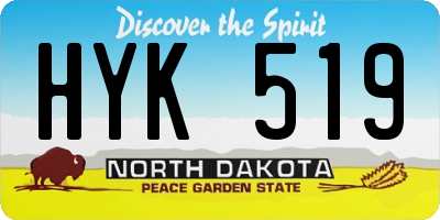 ND license plate HYK519