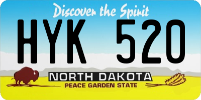ND license plate HYK520