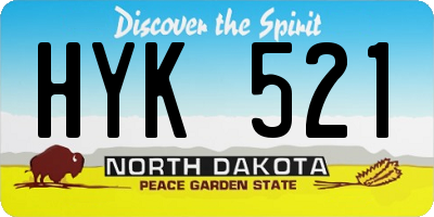 ND license plate HYK521