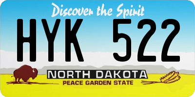 ND license plate HYK522