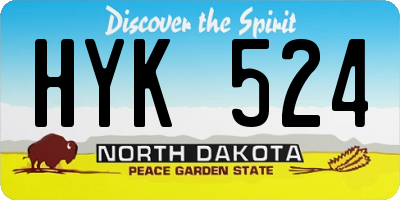 ND license plate HYK524