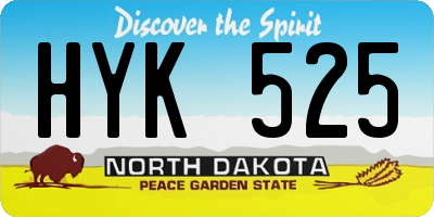 ND license plate HYK525
