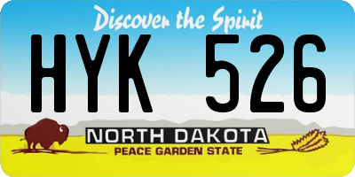 ND license plate HYK526