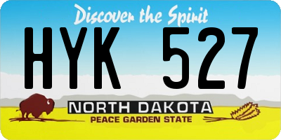ND license plate HYK527