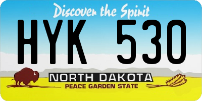 ND license plate HYK530