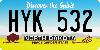 ND license plate HYK532