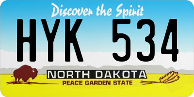 ND license plate HYK534