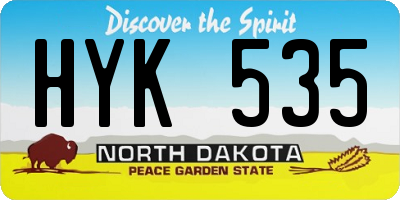 ND license plate HYK535