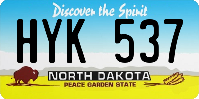 ND license plate HYK537