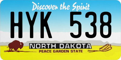 ND license plate HYK538