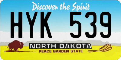 ND license plate HYK539