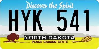 ND license plate HYK541