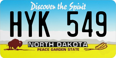ND license plate HYK549