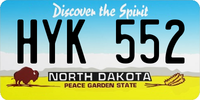 ND license plate HYK552