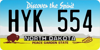 ND license plate HYK554
