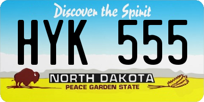 ND license plate HYK555