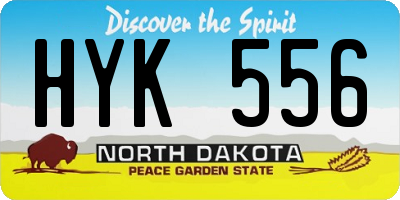 ND license plate HYK556