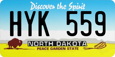ND license plate HYK559