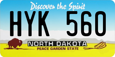ND license plate HYK560