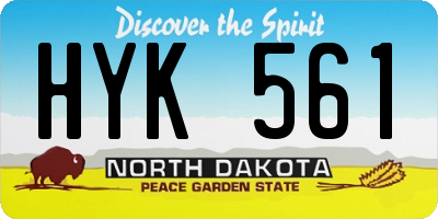 ND license plate HYK561