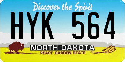 ND license plate HYK564