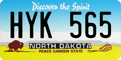 ND license plate HYK565