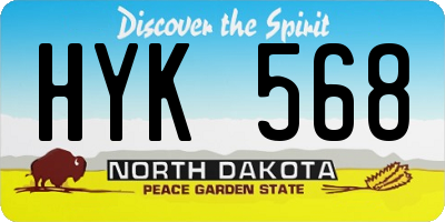 ND license plate HYK568