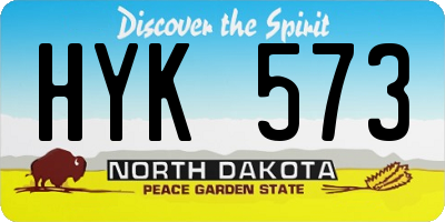 ND license plate HYK573