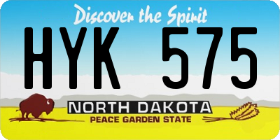 ND license plate HYK575