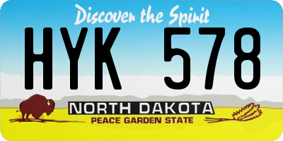 ND license plate HYK578