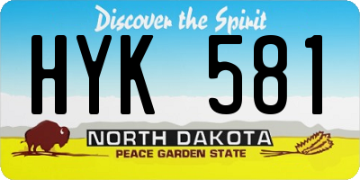 ND license plate HYK581