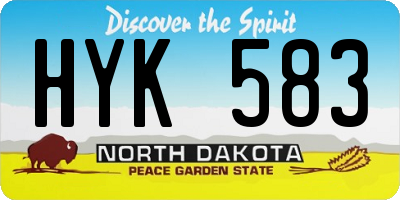 ND license plate HYK583