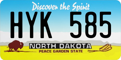 ND license plate HYK585