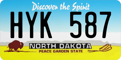 ND license plate HYK587