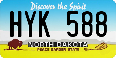 ND license plate HYK588