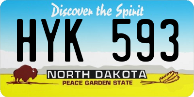 ND license plate HYK593