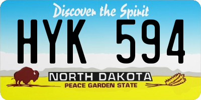 ND license plate HYK594