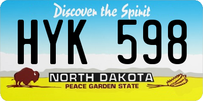ND license plate HYK598
