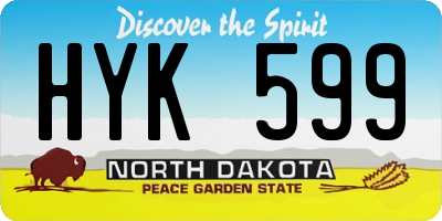 ND license plate HYK599