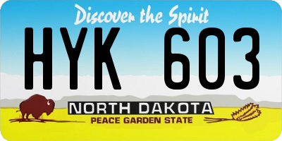 ND license plate HYK603