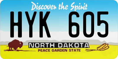 ND license plate HYK605