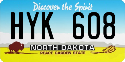 ND license plate HYK608