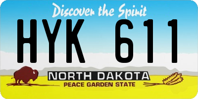 ND license plate HYK611