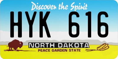 ND license plate HYK616