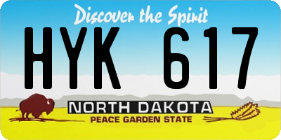 ND license plate HYK617