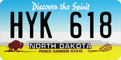 ND license plate HYK618