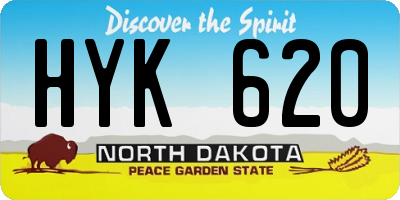 ND license plate HYK620